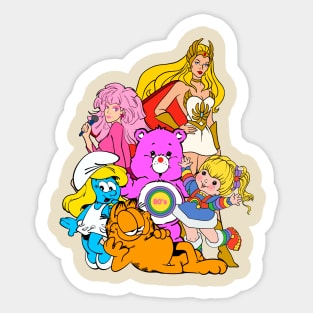 80s Cartoons Retro Sticker